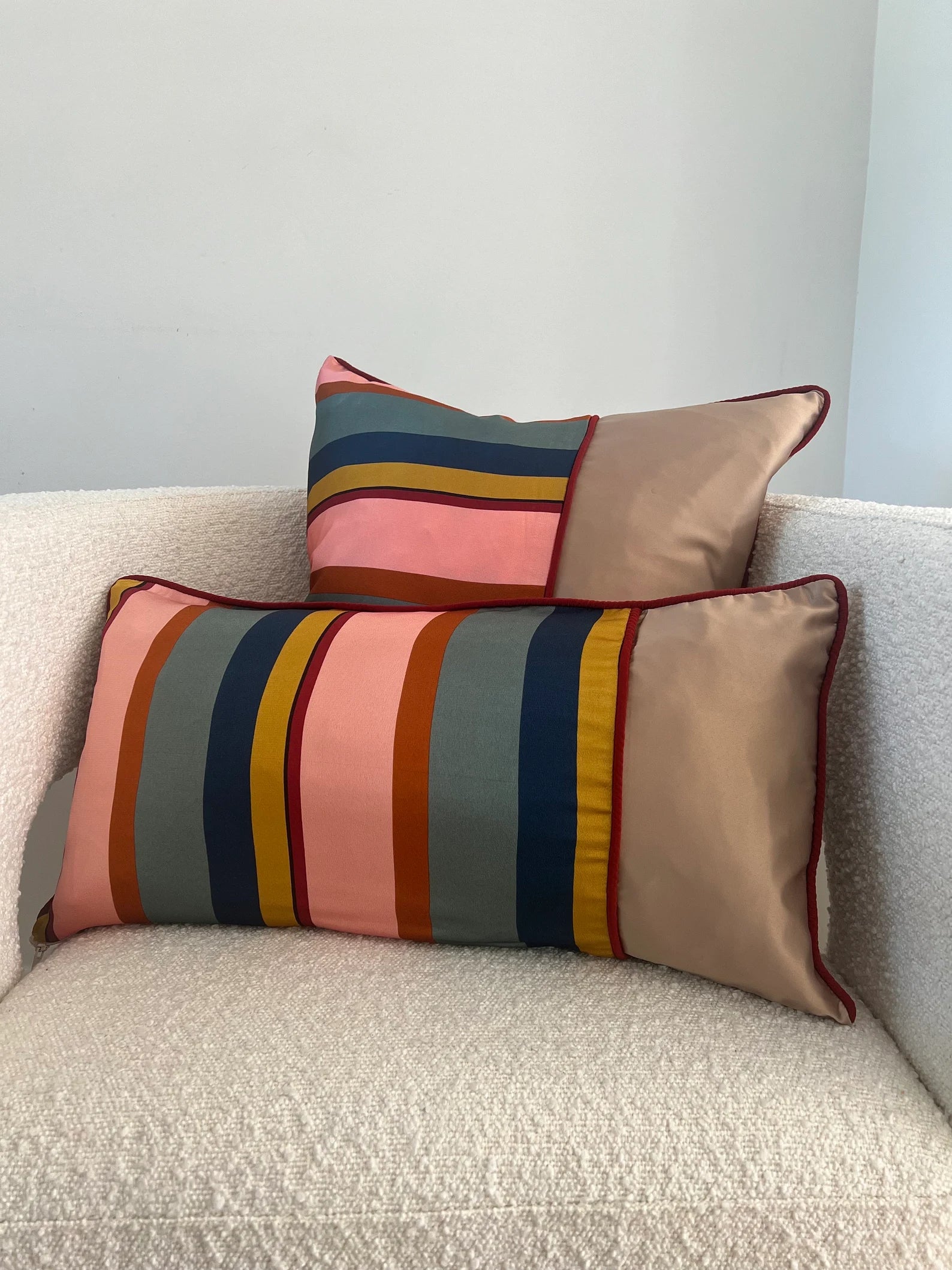 Striped cushion set 56cm x 30cm & 50cm x 50cm