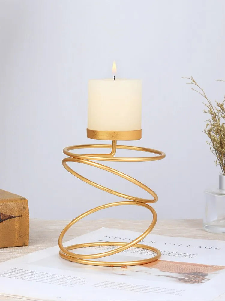 Golden and Black Metal Candle Holder