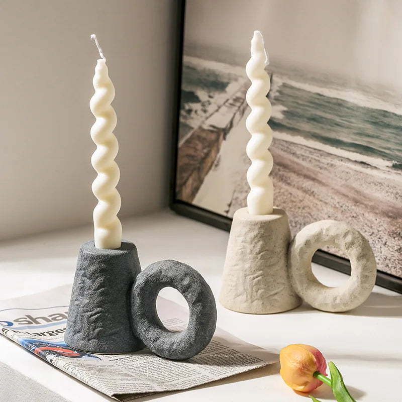 Nordic Ceramic Candlestick Decoration Ornament Candle Holder