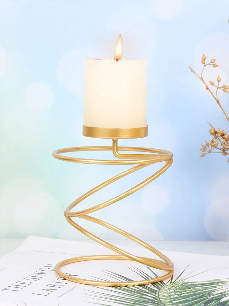 Golden and Black Metal Candle Holder