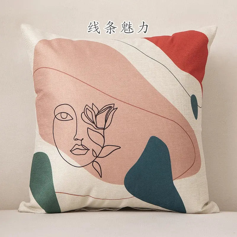 Abstract Face Pillow case 45*45 - Image #2