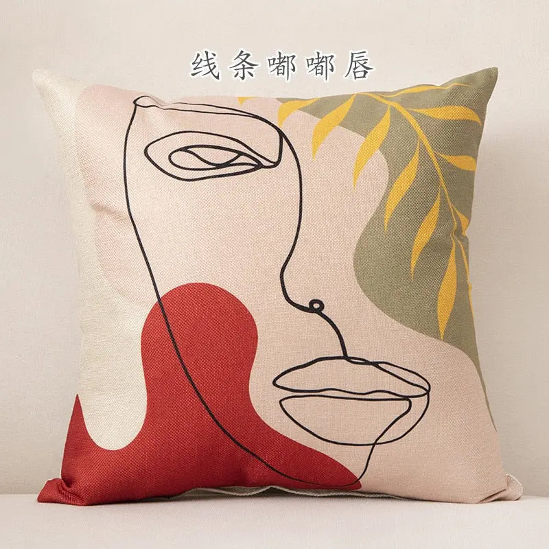 Abstract Face Pillow case 45*45 - Image #4