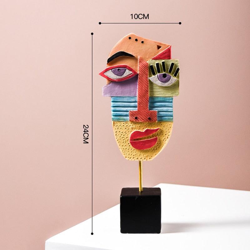 Abstract Resin Figurines Face Art Crafts - Image #3