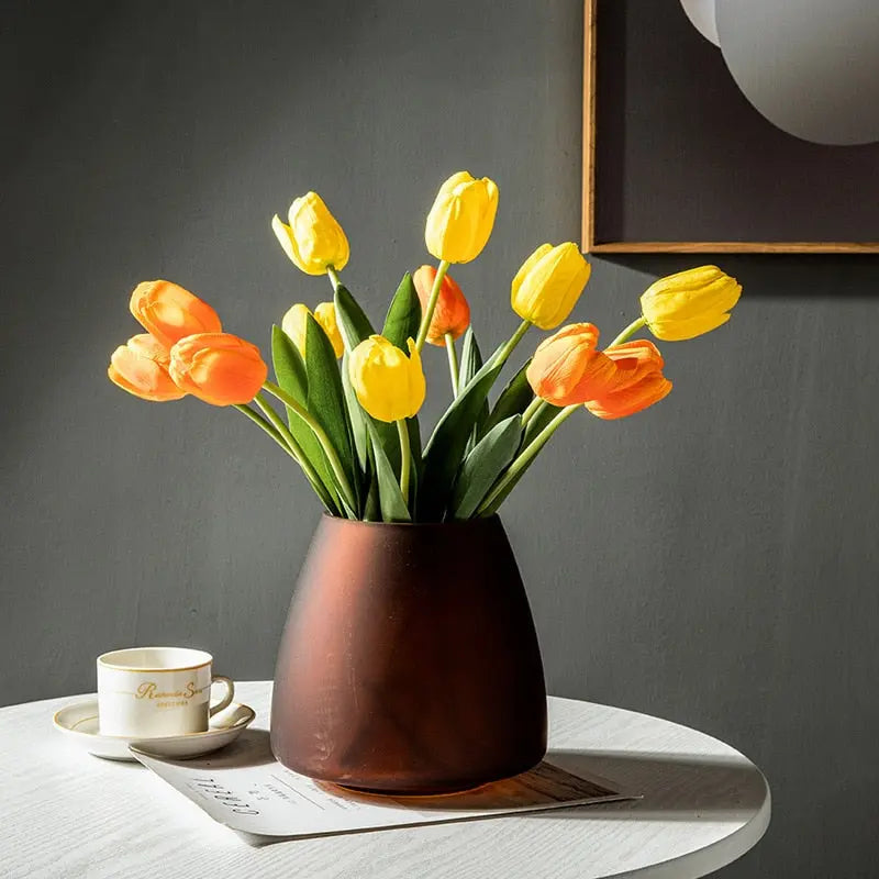 Round Frosted Glass Vase - Image #1