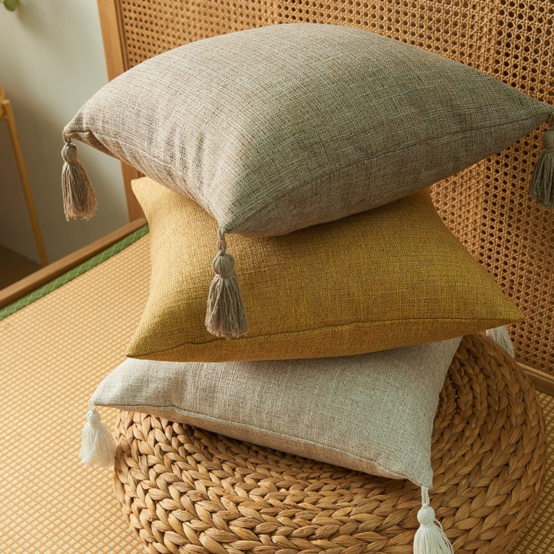 Tasselled Cushion Cover