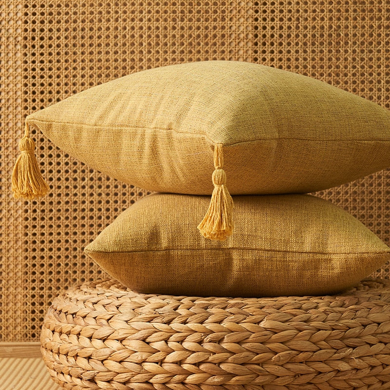 Tasselled Cushion Cover