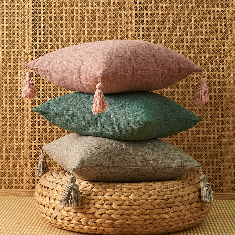 Tasselled Cushion Cover