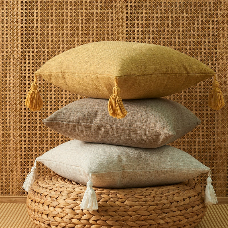 Tasselled Cushion Cover