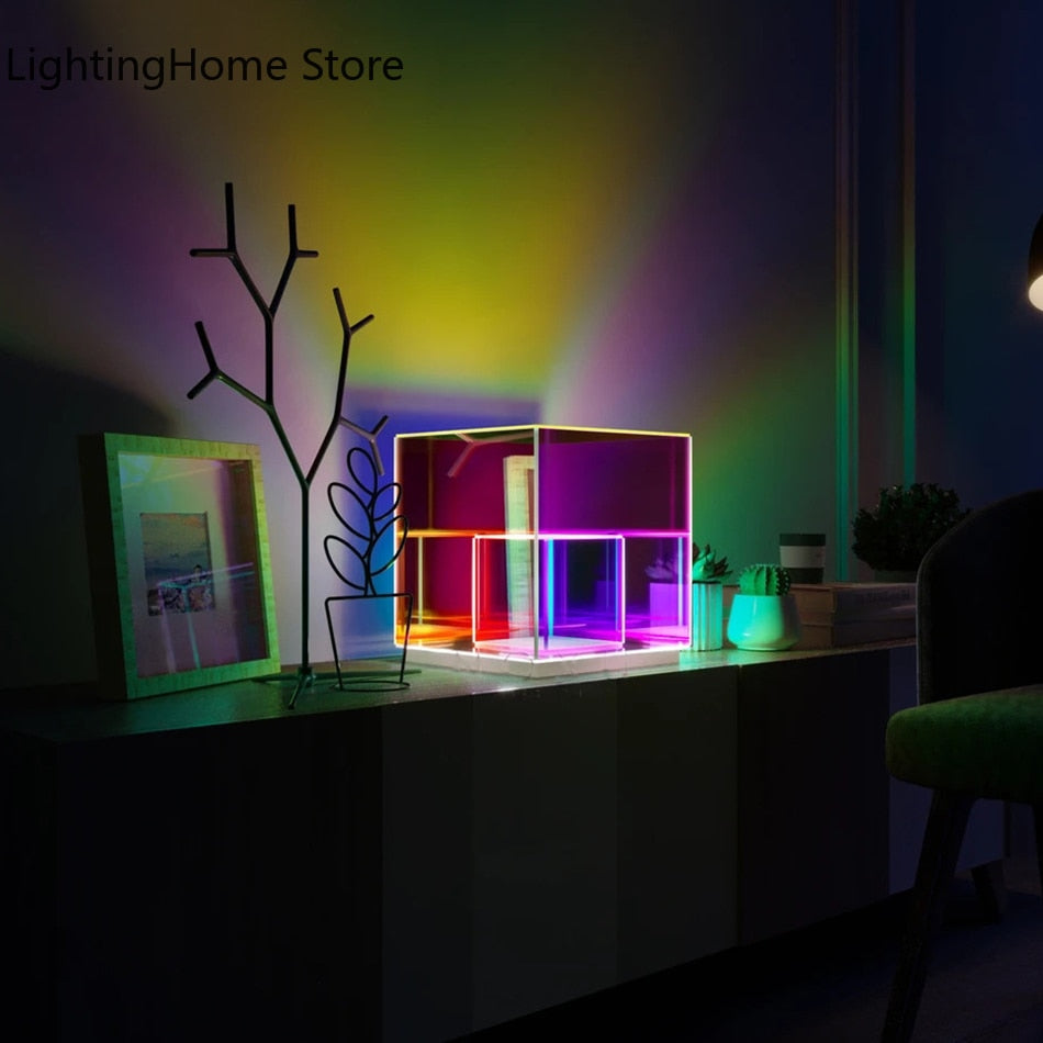 Colourful Cube Table Lamp