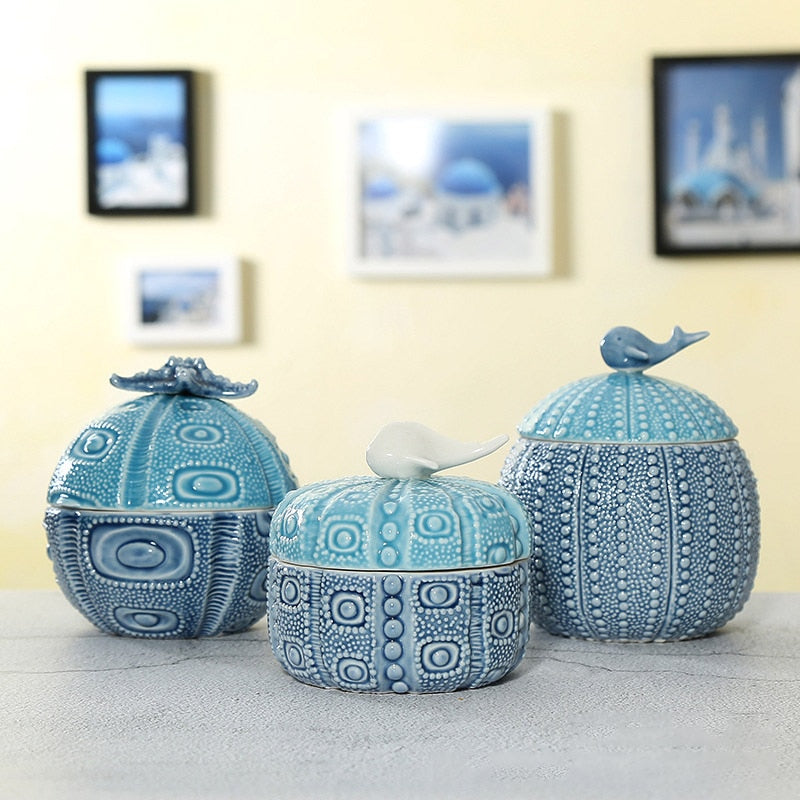 Decorative Mediterranean style ceramic storage