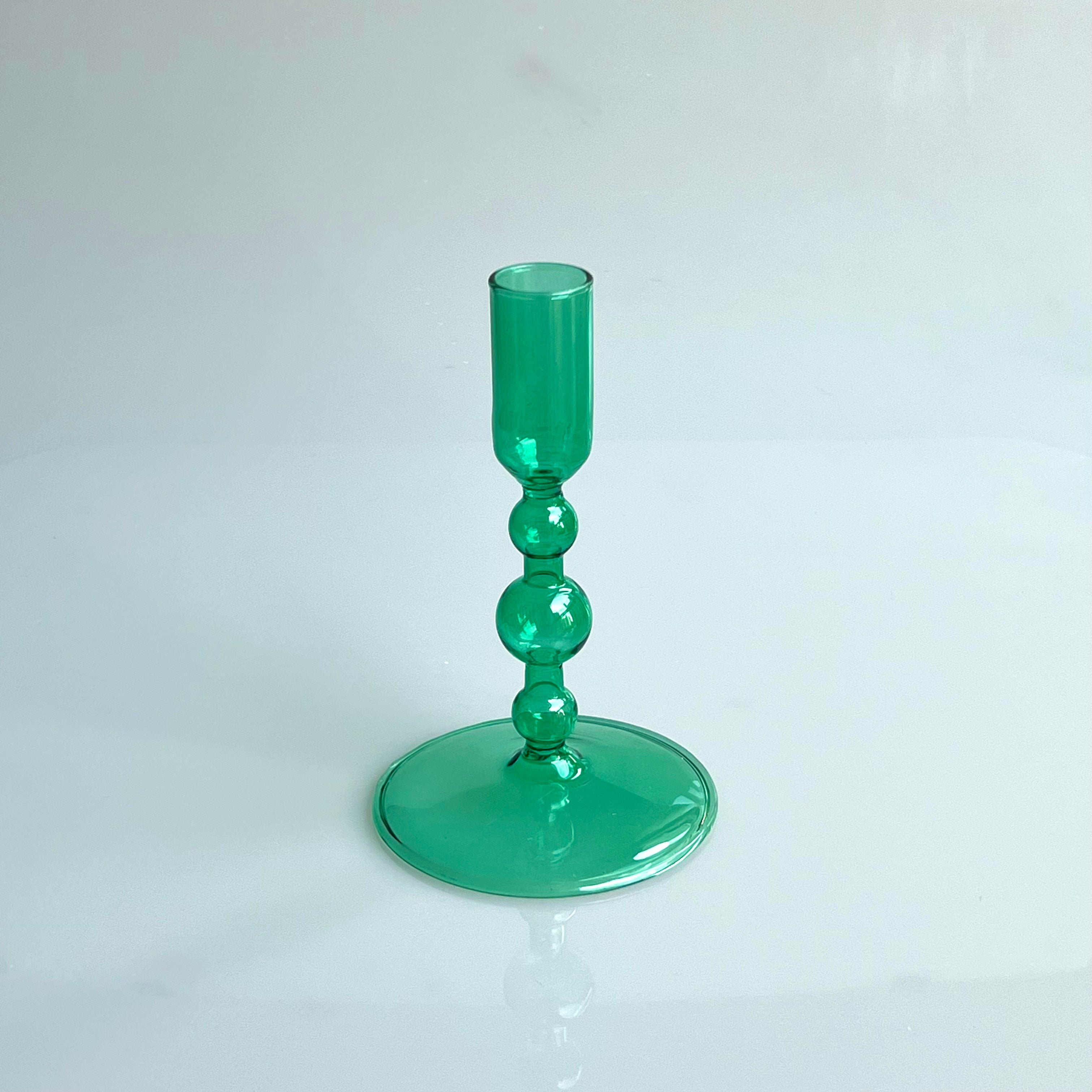 Coloured Slim Clear Glass Candle Holder