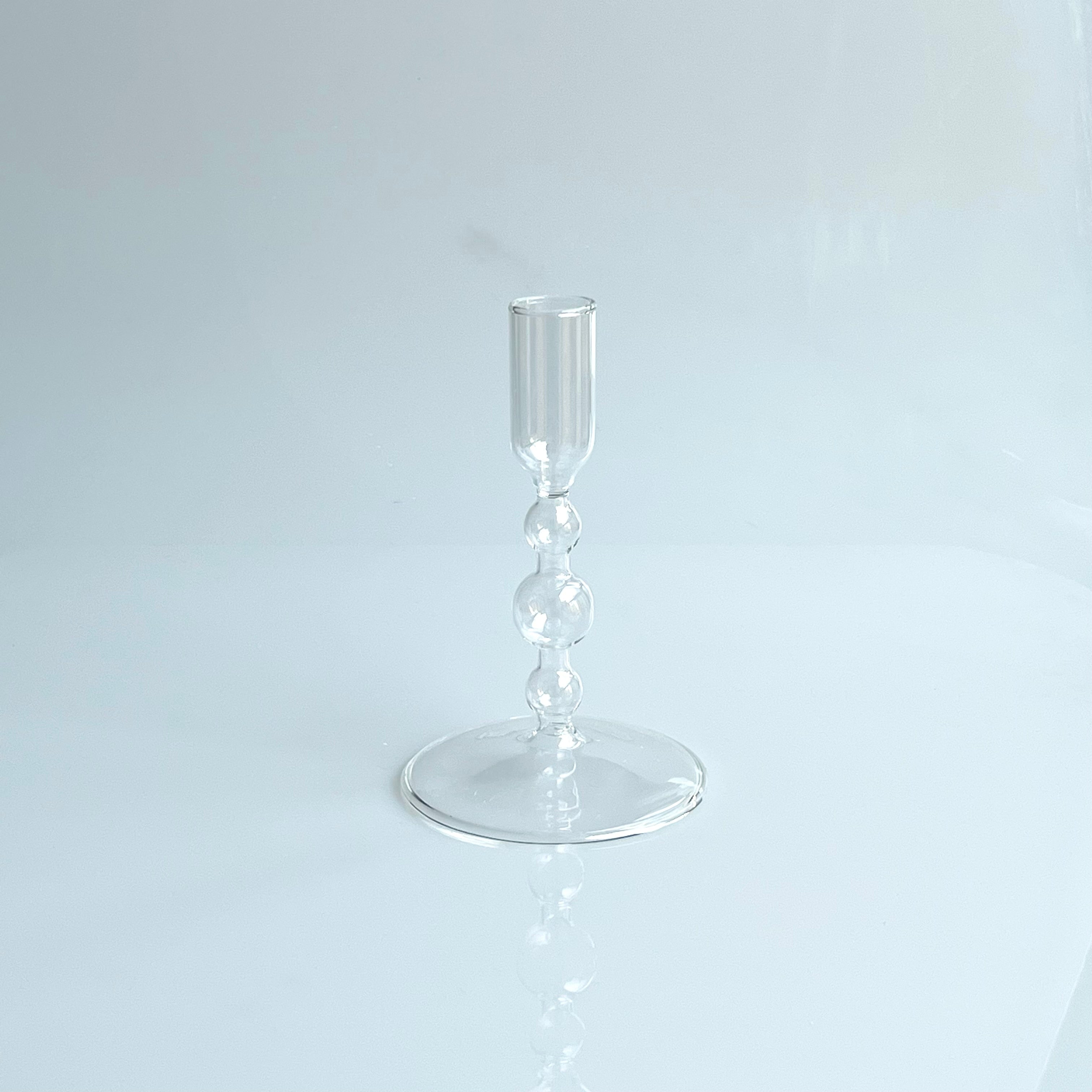 Clear Glass Candle Holder