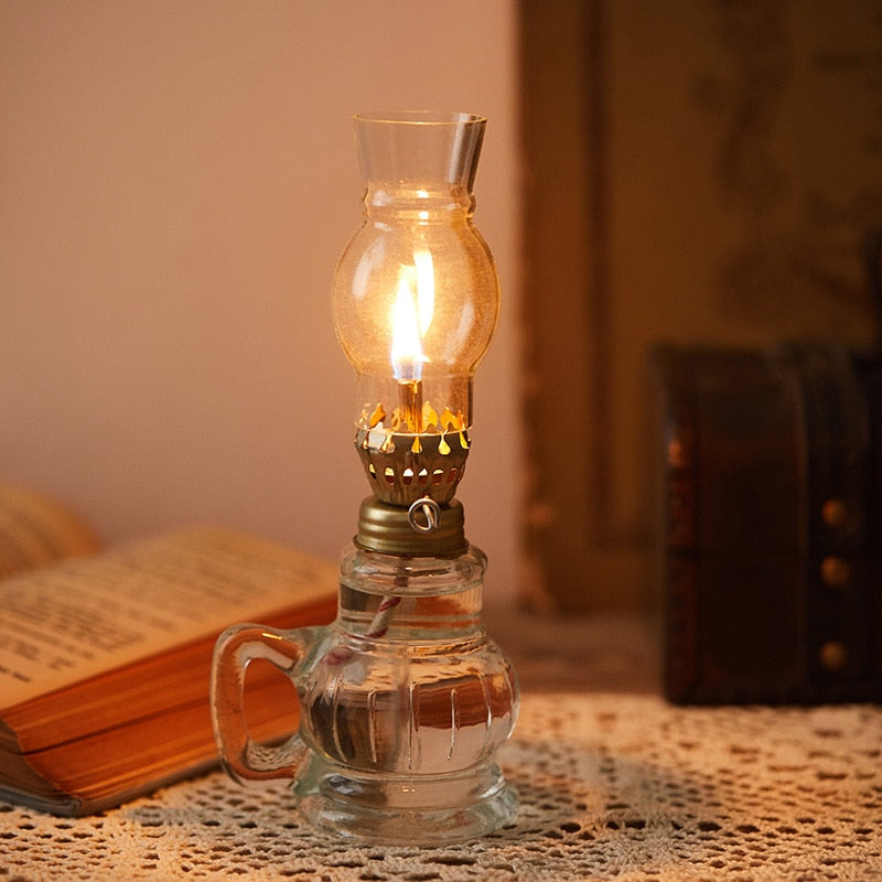 Rustic Glass Oil Lantern