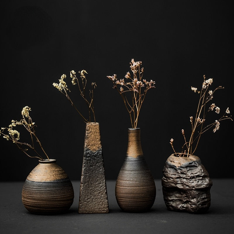 Japanese-style handmade rockpile vase