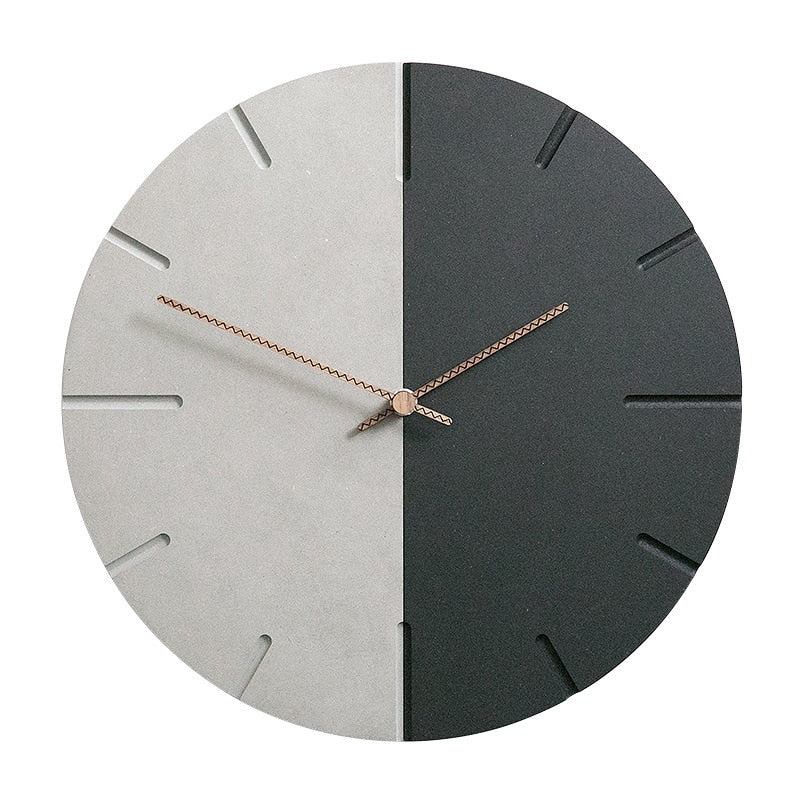 Two colours white and grey wall clock