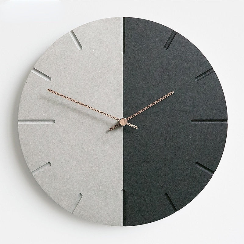 Two colours white and grey wall clock