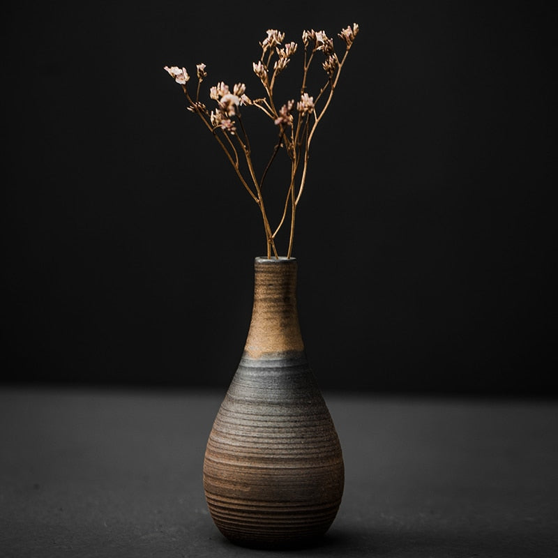 Japanese-style handmade ceramic vase