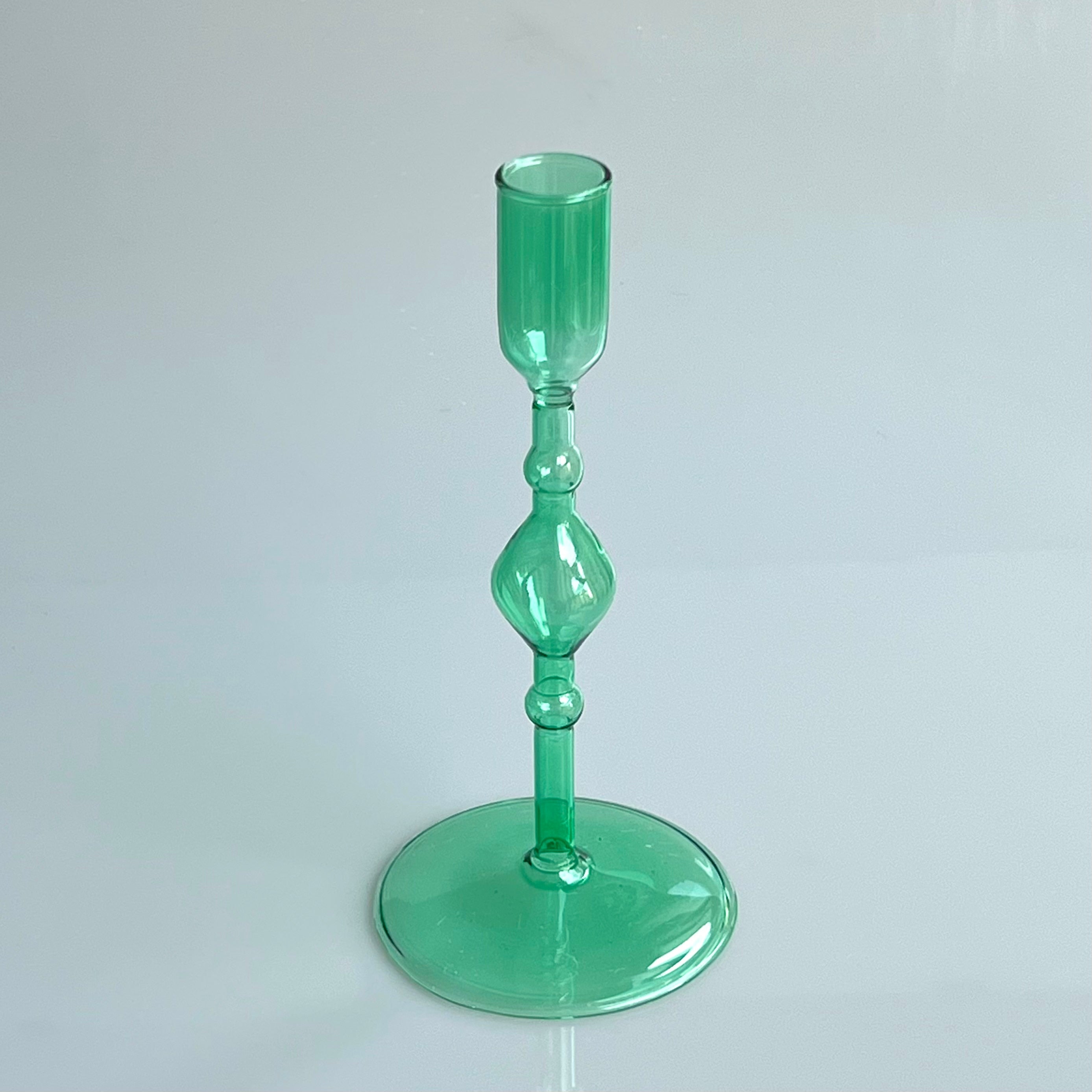 Coloured Slim Clear Glass Candle Holder