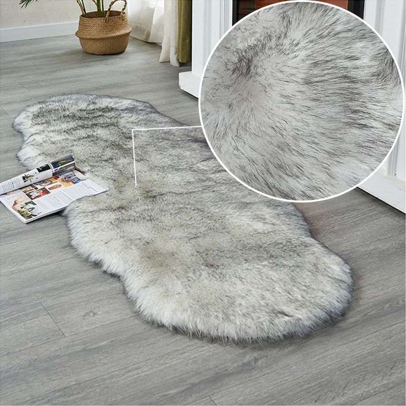 Plush sheepskin area rug