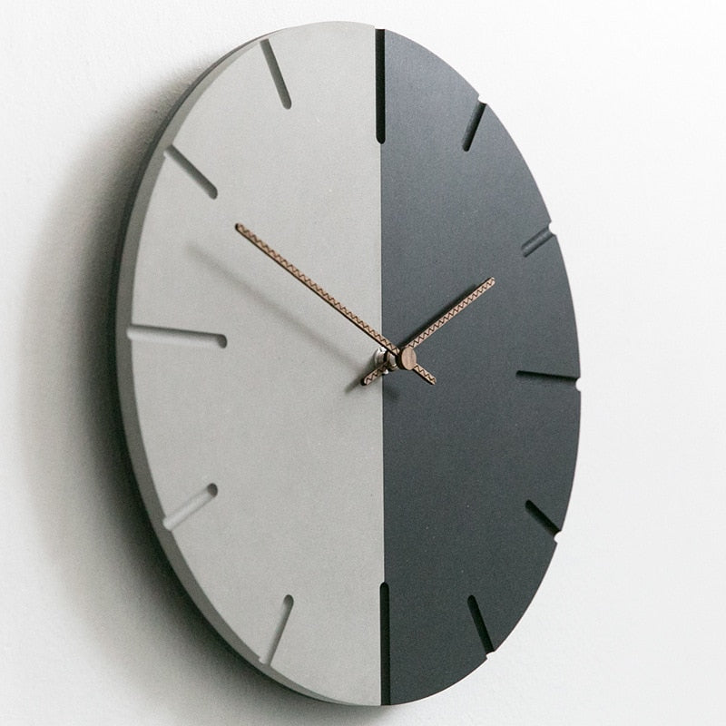 Two colours white and grey wall clock