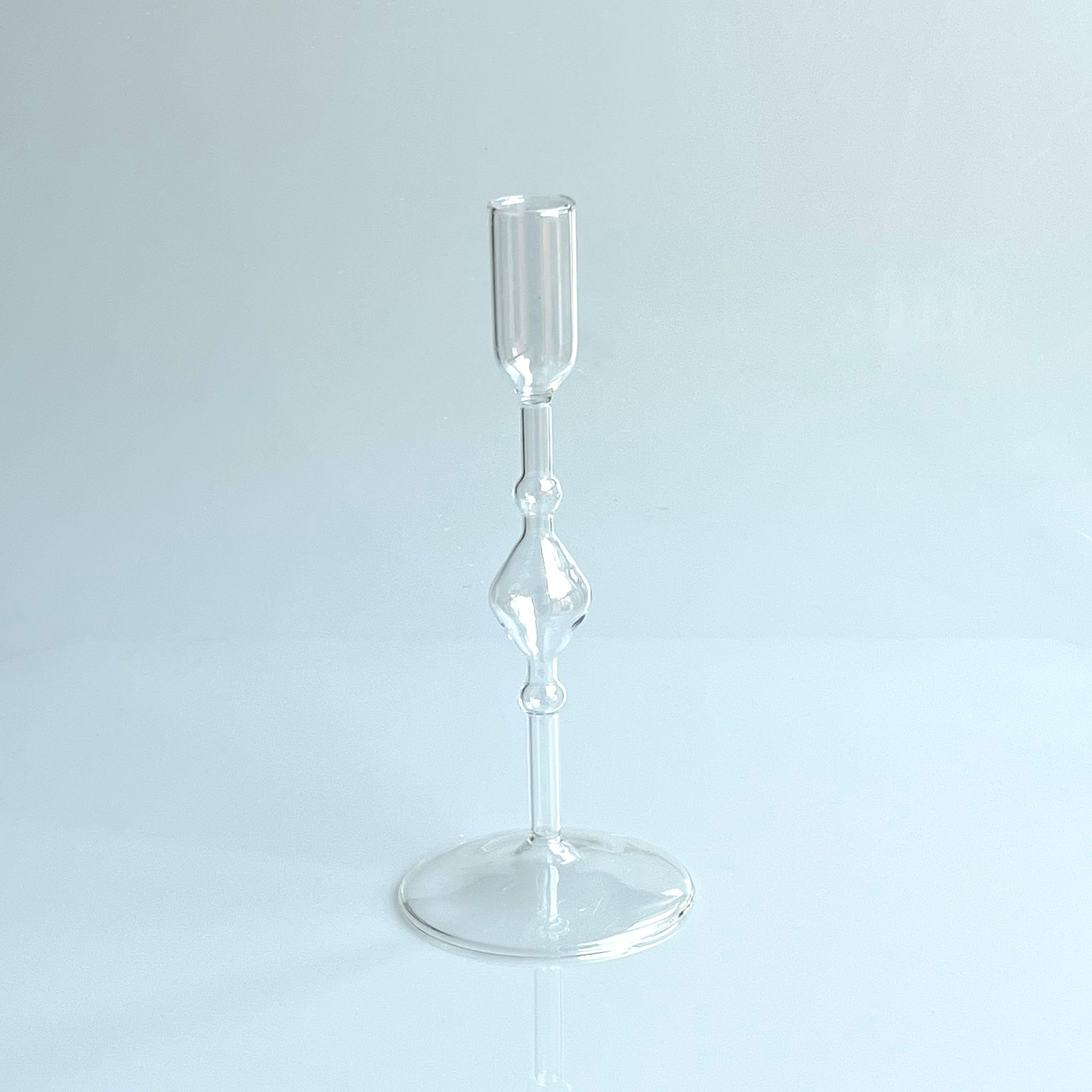 Coloured Slim Clear Glass Candle Holder