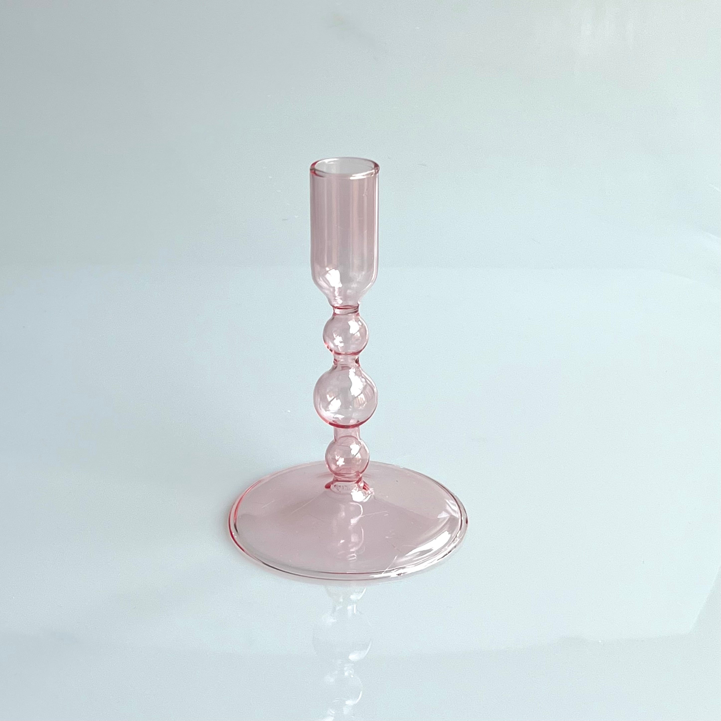 Coloured Slim Clear Glass Candle Holder