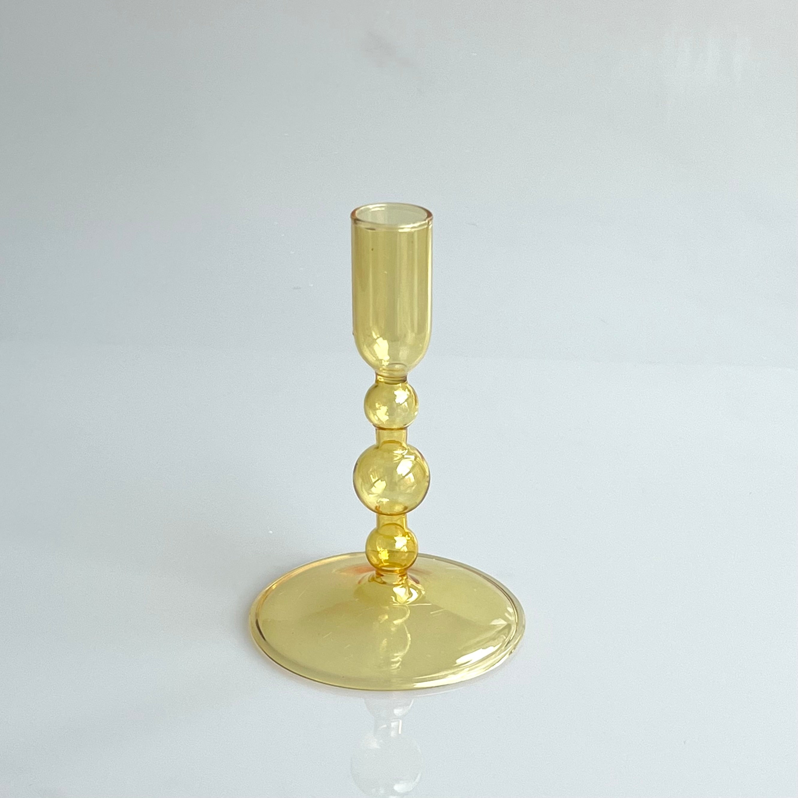 Coloured Slim Clear Glass Candle Holder