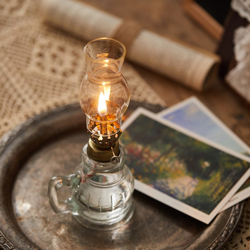 Rustic Glass Oil Lantern