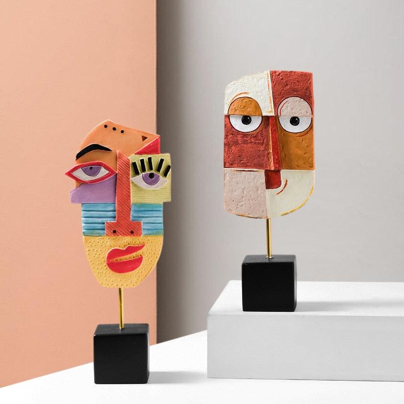 Abstract Resin Figurines Face Art Crafts - Image #1