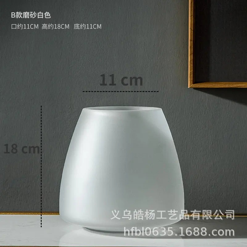 Round Frosted Glass Vase - Image #3